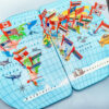 Wooden World Map with Flags